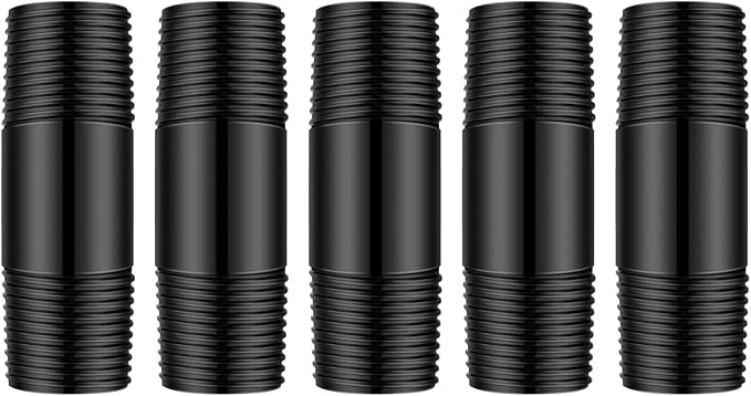 Yaomiao 5 Pcs Sprinkler Head Pipe Riser Extension 1/2 Inch MPT PVC Double Male Pipe Thread Sprinkler Riser for Lawn Irrigation System Automatic Irrigation Connector Raised Pipe (2 Inch)