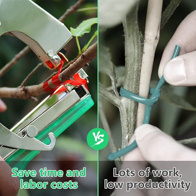Plant Tying Machine,vine tying machine,plant tape gun for climbing plants,Grapes, Raspberries, Tomatoes and Vining Vegetables flowers. With 10 Rolls Tape, Spare Blades and Springs,10000pcs Staples