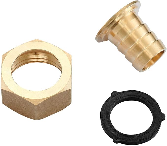 4PCS Premium Brass Water Hose Pipe Swivel Connector,5/8" Barb x 3/4 inch Female GHT Adapter,Copper Fitting with Stainless Clamp for House/Boat/Lawn/Power Wash/Irrigation