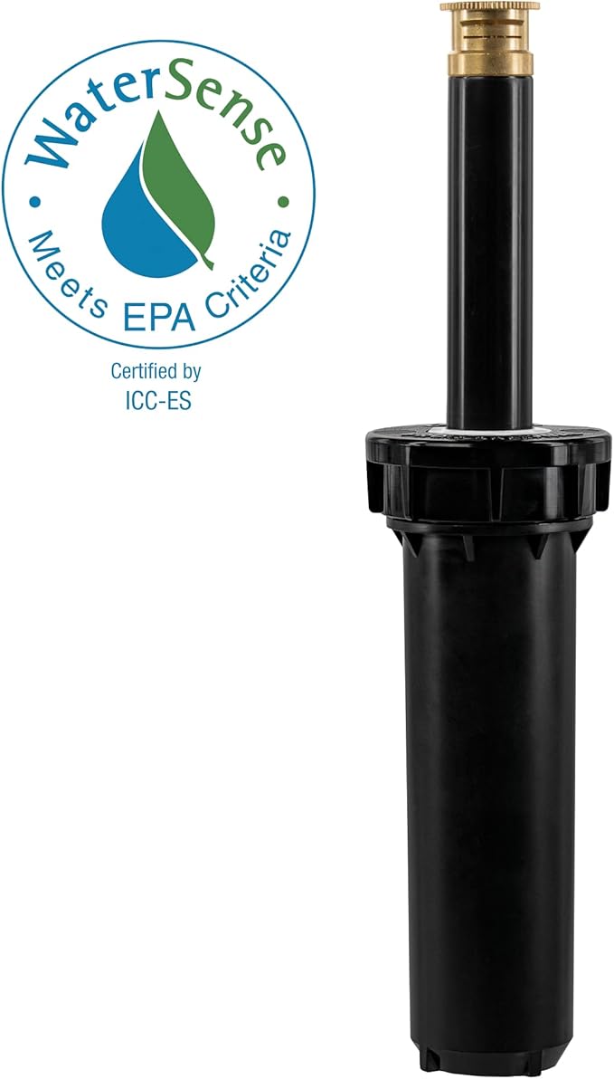 Orbit 80314 Professional Pressure-Regulating Pop-Up Spray Head Sprinkler with Brass Nozzle, 4" Half Spray
