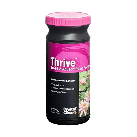 CrystalClear Thrive Aquatic Pond Plant Food, Fish Safe Water Garden Fertilizer, Nutrients Boost Lily & Lotus Flower Bloom & Root Growth, 60 Tablets