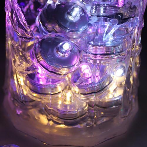 Bright LED Floral Tea Light Vase Submersible Lights for Party Wedding (White, 30 Pack)