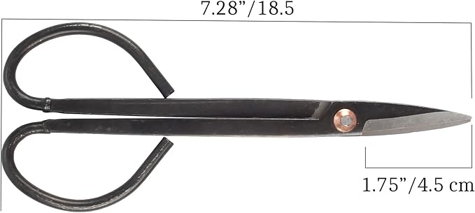 BambooMN 7.2" Black Bonsai Trimming Shear - 3 Pieces