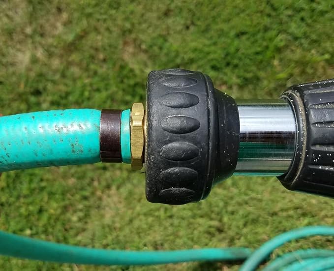 2Pcs 1/4" Barb x 3/4" Male GHT Thread Hex Brass Garden Water Hose Pipe Connector Copper Fitting with Stainless Clamp House/Boat/Lawn/Power Wash/Irrigation