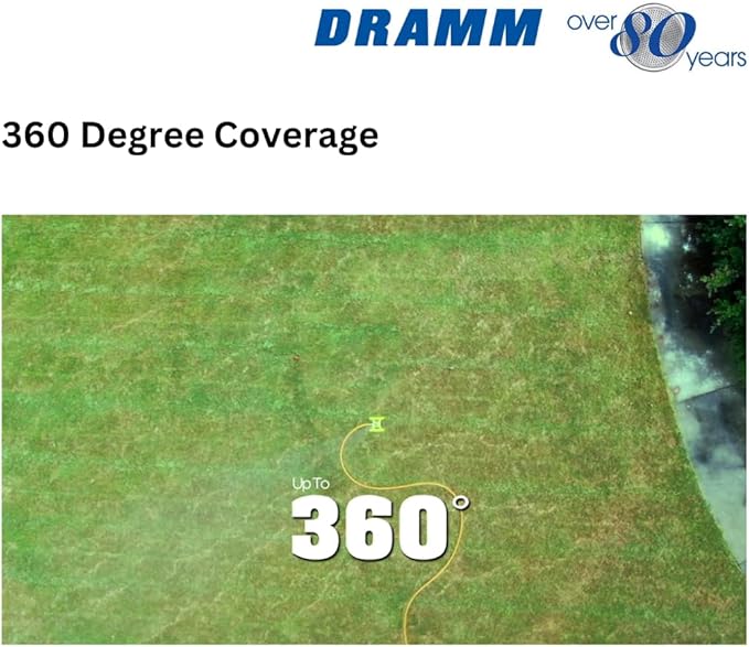 Dramm ColorStorm Gear Drive Sprinkler on Heavy Duty,Durable Metal Base, 4 Patterns, Ideal for Small, Medium & Large Areas with Pass Through Feature, Blue, 40 Foot Diameter