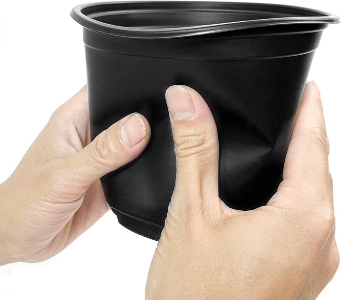 RAOOKIF 50 Pack Nursery Pots, 3 Inch Nursery Pot for Plants, Small Plastic Plant Pots with Drainage Holes, Garden Flower Pots for Transplanting, Succulents, Cuttings, Seedlings(3inch,50pcs)