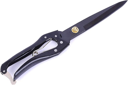 Grass Shear Sheep Shear Alpaca Shear - Coated Wear-Resistant Handle, Manganese Steel Double Blade, Strong Spring Suitable For Cattle And Sheep and Horse Hair Hand-Cut (Black 10.2 inches)