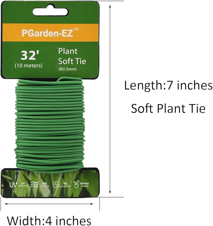 Plant Ties - 32.8ft Soft Twist Ties Green TPR Garden Ties Supply, for Supporting Plants Tomatoes Office Home Organizing