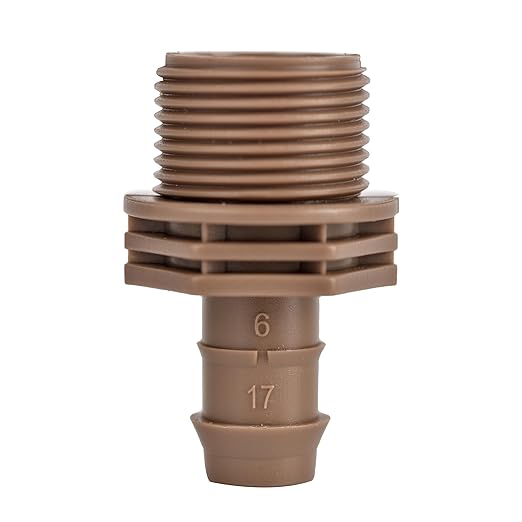 Drip Irrigation Thread Adapter With Barb Coupling, 3/4" NPT Male x Barb Coupling, Barbed Connectors Fit 1/2" Drip Tubing, Faucet Extension Hoses Coupling For Irrigation System -10Pcs/pack
