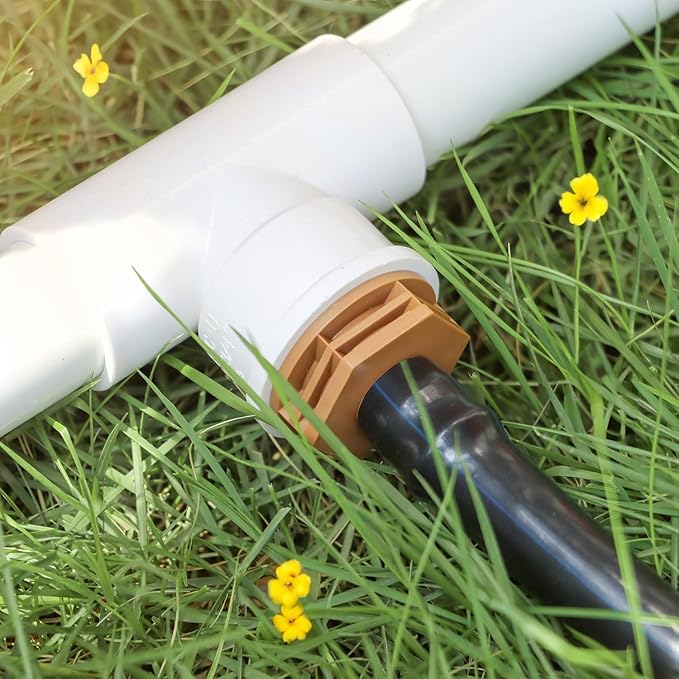 12 Pieces 3/4 Inch PVC to 1/2 Inch Drip Irrigation Adapter Fittings, 3/4" Male Pipe Thread(MPT) x 1/2" Drip Line Barbed Coupling Connectors 3/4-in PVC to 1/2-in Poly Tubing Adapter