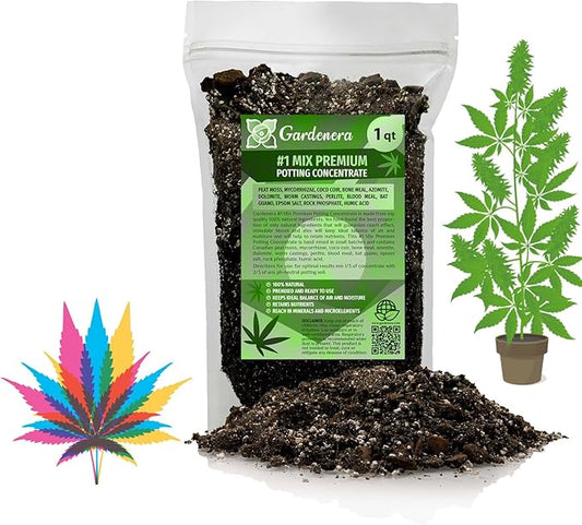 Premium Happy Plant Potting Soil Mix - Optimal Nutrient-Rich Blend for Thriving and HIGH-Yield Herbal Plants - 1 Quart