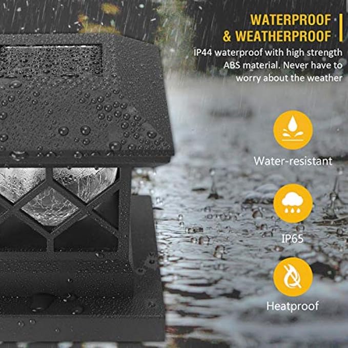 TWINSLUXES Solar Post Cap Lights Outdoor - Waterproof LED Fence Post Solar Lights for 3.5x3.5/4x4/5x5 Wood Posts in Patio, Deck or Garden Decoration Warm Light… (12 Pack)
