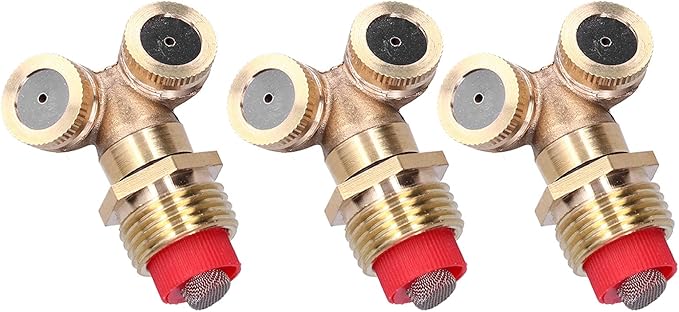 Zerodis Brass Misting Nozzles, 3Pcs Spray Nozzles with Filter for Landscaping, Outdoor Cooling & Irrigation