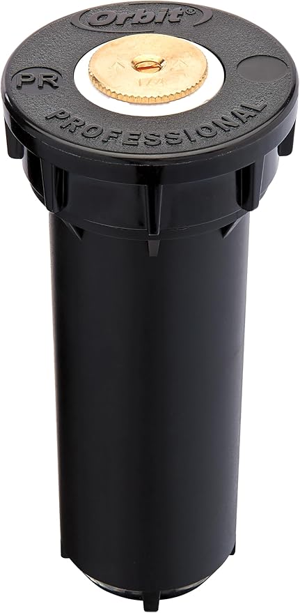 Orbit 80314 Professional Pressure-Regulating Pop-Up Spray Head Sprinkler with Brass Nozzle, 4" Half Spray