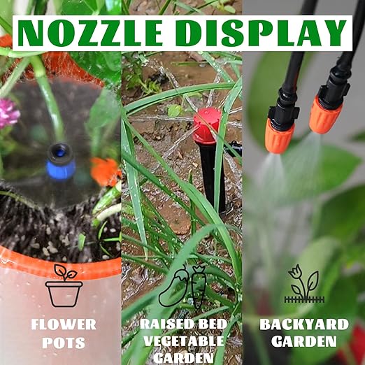 Drip Irrigation System Kit, 240 Ft Automatic Garden Watering Plant System Kit, Greenhouse Irrigation Kit, Patio Sprinkler System for Outdoor Raised Bed Plants with 1/2in,1/4in Hose