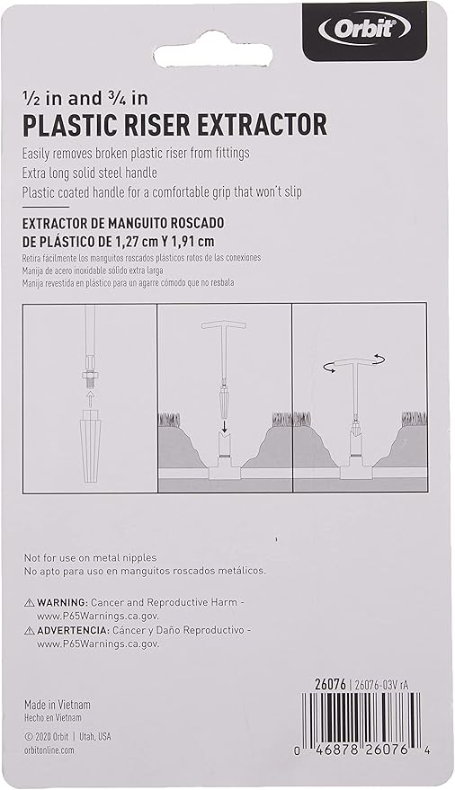 5 Pack - Orbit 1/2 Inch and 3/4 Inch Plastic Nipple Extractor