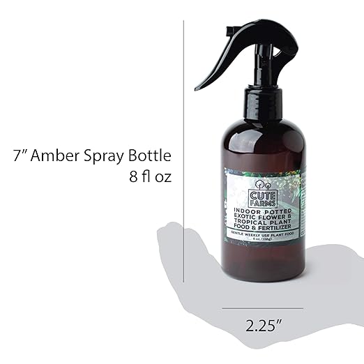 Cute Farms Indoor Potted Exotic Flower & Tropical Plant Fertilizer | Gentle Weekly Use Formula Plant Food (Two - 8 oz. Spray Bottles)