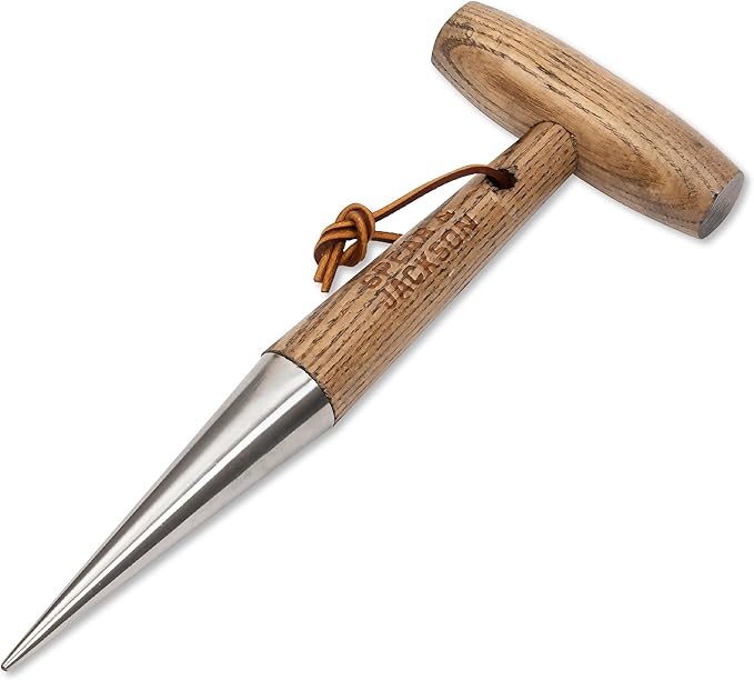 Spear & Jackson 5610DB Handheld Traditional English Style Stainless Steel Dibber / Planter - For planting Seeds and Bulbs