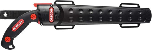Oregon 12” Straight Premium Japanese High-Carbon Steel Hand Saw, Rust Proof Forestry/Pruning/Cutting Tool, Curved Blade with Scabbard Safety Sheath (600138)
