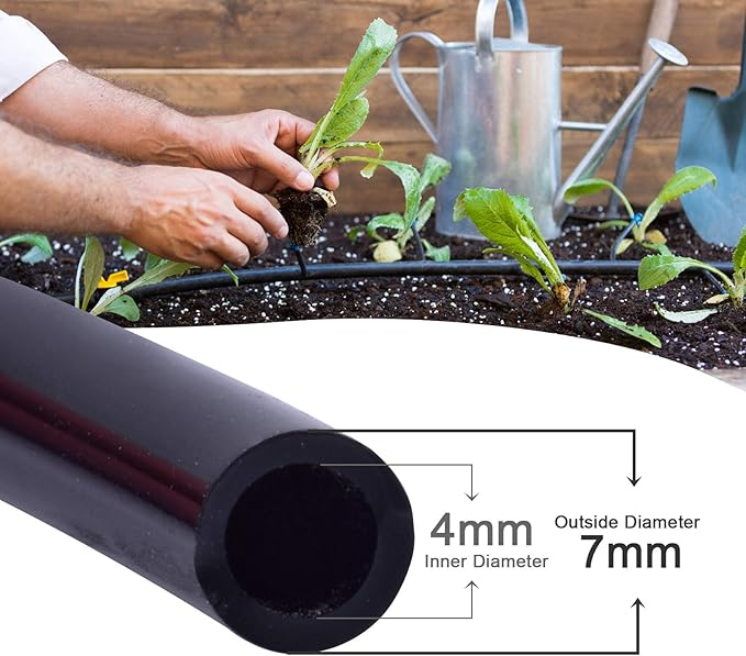 MIXC 100ft 1/4 inch Blank Distribution Tubing Drip Irrigation Hose Garden Watering Tube Line