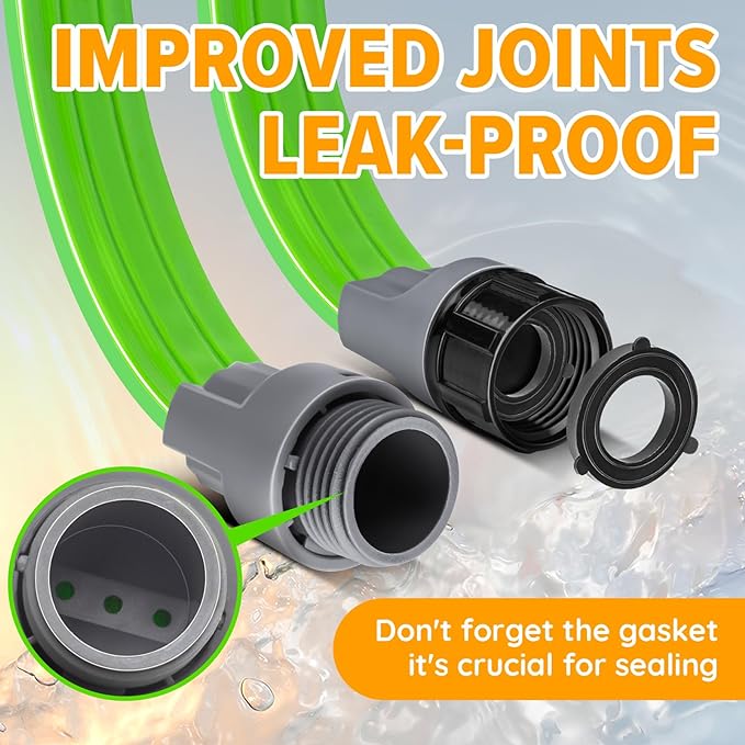 LAVEVE Sprinkler Soaker Hose for Yard 100 FT, Heavy Duty Garden Water Hoses with Stakes, Sprinklers System for Lawn, Flexible Drip Irrigation Tubing (50FT x 2 Pack)