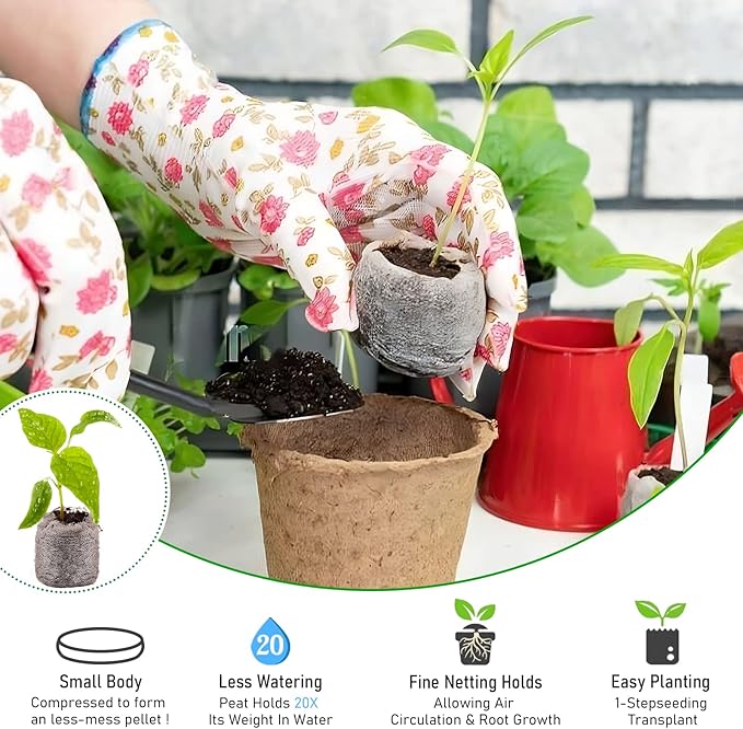 Legigo 50 Pcs 36mm Seed Starter Peat Pellets Pods for Seedlings- Compressed Seed Starting Pellets Seed Starter Pods Plugs Soil Peat Pods for Starting Seeds, Garden Planting Herb Flower Vegetables