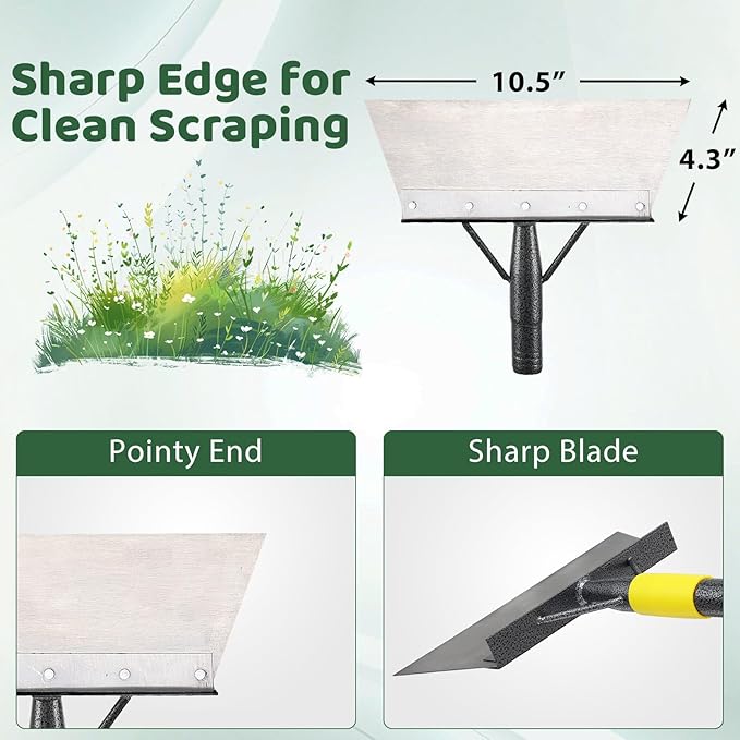 Garden Flat Shovel, Snow Shovel, Ice Scraper, 74 inch Floor Scraper Snow Ice Chopper for Sidewalks, Ice Removal Tool for Outdoor Garden Cleaning, Scarping Tool for Lawn Edging Weeding