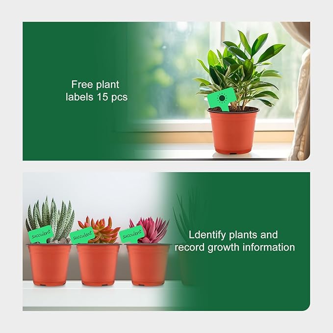 GROWNEER Nursery Pots 60 Packs 6 Inch Plastic Planting Pot with 15 Pcs Plant Labels, Seed Starting Flower Planter Container Seedling Starter Kit for Succulents Cuttings Transplanting