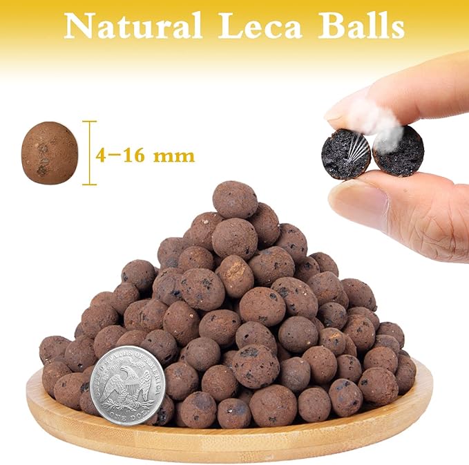 Halatool 18LB Hydroton Clay Pebbles for Plants 4mm-16mm Lightweight Hydro Leca Balls for Potted Plants Hydroponics Gardening Orchids Drainage Decoration Aquaponics Aquariums