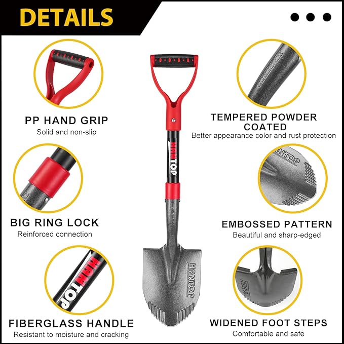 Mini Shovel Garden Shovel Small Shovel for Digging Camping Shovel Kids Shovel Survival Shovel Car Shovel, 28 inches