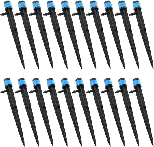 E-outstanding 20-Pack Irrigation Drippers 360 Degrees Adjustable Full Circle Type Micro Spray Drip Emitters Watering Sprinklers Garden Water Irrigation System Sprayers