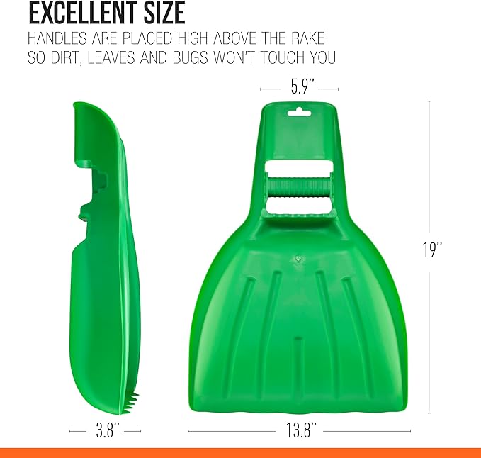 Leaf Collector, Leaf Scoops, Hand Rake for Leaf Picker Upper Gardening Hand Tools, Lawn Cleaning Garden Rake 12 Pair Leaf Scoop, Green Plastic Leaf Grabber, by Superio