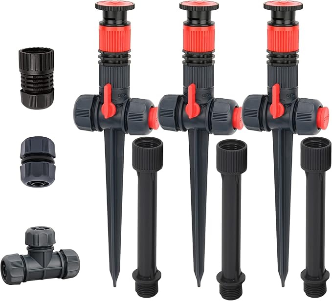 Eden 96093 Multi-Adjustable Flex Design Garden Sprinkler Set with Extensions, Great for DIY Gardening