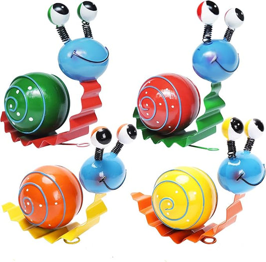 Metal Yard Art Cute Snails Garden Decor for Outside Lawn Ornaments Patio Outdoor Decorations - Set of 4(Yellow,Orange,Green,Red)