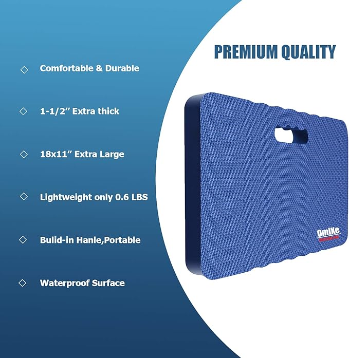 Extra Thick Kneeling Pad Comfy Foam Kneeler Mat Garden Knee Pad Cushion for Gardening Planting Yard Work Prayer Yoga Mechanic Exercise Workout Baby Bath 18 x 11 x 1.5 Inch Large Blue 2 Pack
