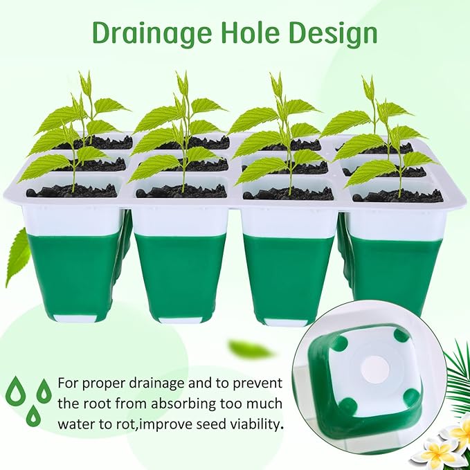 36 Cells Reusable Seed Starter Tray,3 Pack Seed Starter Kit with Flexible Silicone Bottoms,Greenhouse Garden Propagation Set for Seed Starting