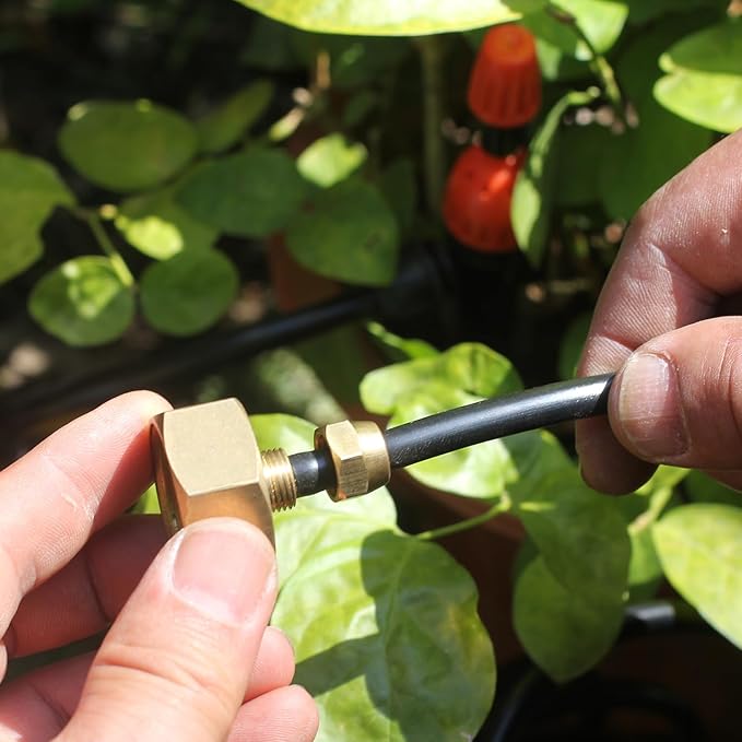 Drip irrigation hose connector, Garden Hose Adapter, Standard 3/4" GHT Female Thread to 1/4" Tube Adapter for Water Hose, Convert 3/4" Garden Hose to 1/4" Tube Drip Irrigation Parts (4 PCS)