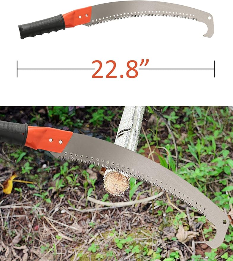 HOSKO 7.5FT Pole Saw for Tree Trimming, Long Extension Pruning Saw, Blade Tree Trimmer Pole, Manual Pole Cutter for, Yard Garden and Patios Trees Branches Cutting