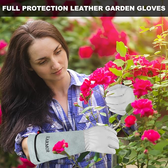 Long Gardening-Gloves Women/Men-Thorn proof Rose Pruning Heavy Duty Gauntlet-XL