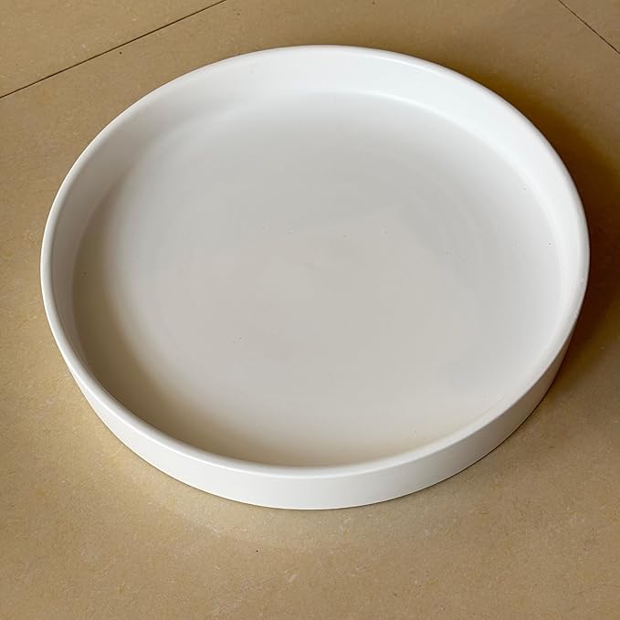 Plant Saucer White Ceramic Deep Pot Tray - 1 Pack 15 inch, Planter Saucers Water Drip Trays for Indoors Outdoor, Thick Durable Sturdy Flower Pot Saucers for Glazing Pots Base, More Sizes 3-15 inch