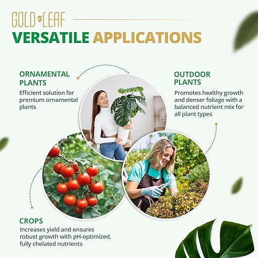 500ml Gold Leaf Liquid Fertilizer Single-Step Plant Fertilizer with Every Essential Nutrient for Healthy Bigger Buds and Blooms, Optimized pH for Soil, Hydroponics, and Coco Grower