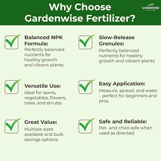 10-10-10 Plant Fertilizer Slow Release – 10 10 10 All Purpose Granular Garden Fertilizer for Fruit Trees, Evergreens, Vegetables, Arborvitae, Fig Trees, Shrubs, Pines, Oaks, Flowers