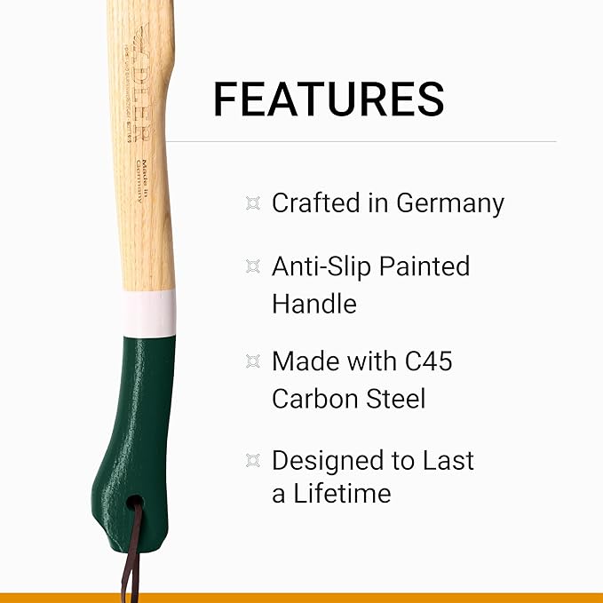 Adler - The Ivy Garden Hoe, Heavy Duty Yard Tool Lawn Care, Loosening Soil, Weeding, and Digging, Steel Head 3.9 inches, Wood Handle 17.7 inches (Rose)