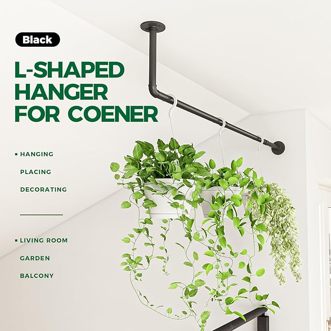 Bamworld Hanging Planters for Indoor Plants Plant Hanger Indoor Hanging Plant Holder Window Plant Shelves Metal Rod(Pot&Plant Not Included) 42in