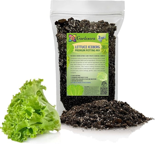 Premium Potting Soil Blend for Lettuce Iceberg - The Ultimate Mix for Healthy, Vibrant, and Crisp Lettuce - 3 Quart