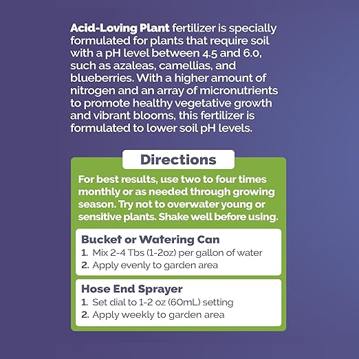 Bloom City's Acid-Loving Plant Fertilizer, Soil Acidifier for All Acid Loving Plants, Quart (32 oz)