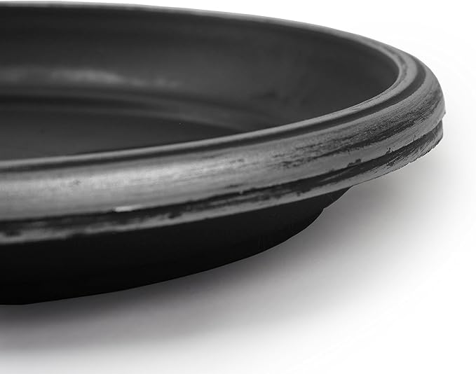 11" Decorative Heavy Duty Tray/Saucer (2 Pack) Rustic Medieval/French Country Look, Pot/Planter Base for Indoor/Outdoor Decor Use. Long Lasting, Reusable Light Weight (11 inches, Silver)