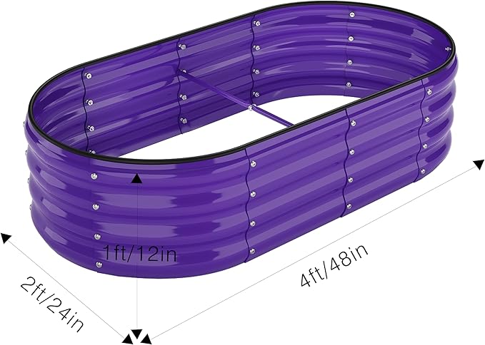 Raised Garden Bed, 4x2x1ft Raised Beds for Gardening Outdoor for Vegetables Flowers Ground Planter Box，Galvanized Raised Garden Beds
