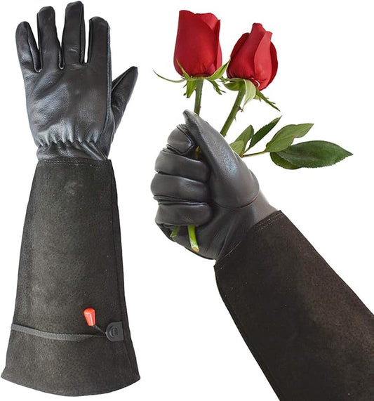 Cactus Gloves, Garden Gloves for Women Men Thorn Proof, Professional Puncture Resistant Gloves for Rose Pruning & Cactus, Long Leather Garden Gloves (Professional Thorn Proof) (Medium, Black)