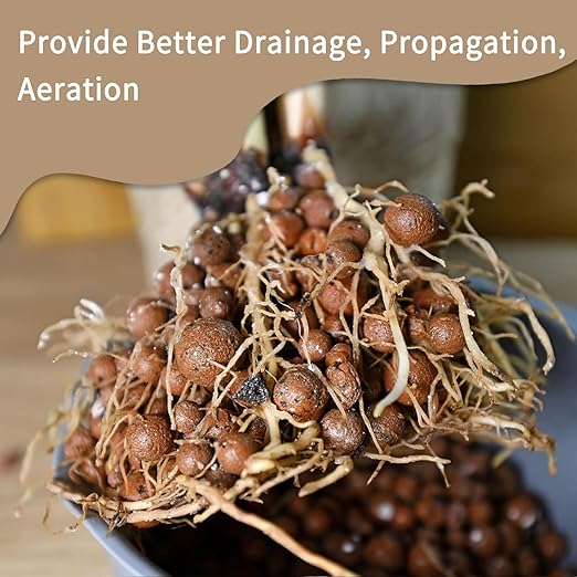16LB Leca Balls for Indoor Plants, Expanded Clay Pebbles for Plants, Orchid Potting Mix, Soil Amendment, Drainage, Easy Reusability, 4-16mm